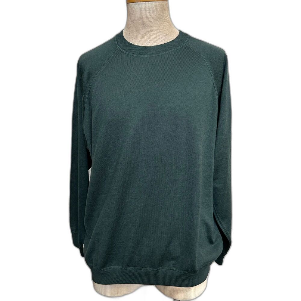 Lino Orefice Emerald Green 100% Virgin Wool Italian Sweater - Men XL